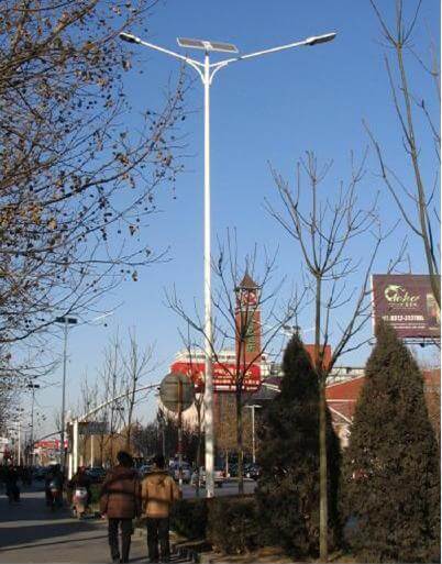 Solar and Wind Turbine LED Street Light, LU1 in University in Concepción, Chile
