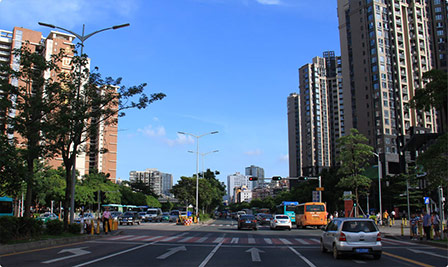 BBE LS10 led street lighting in Meilong Avenue, Shenzhen, China